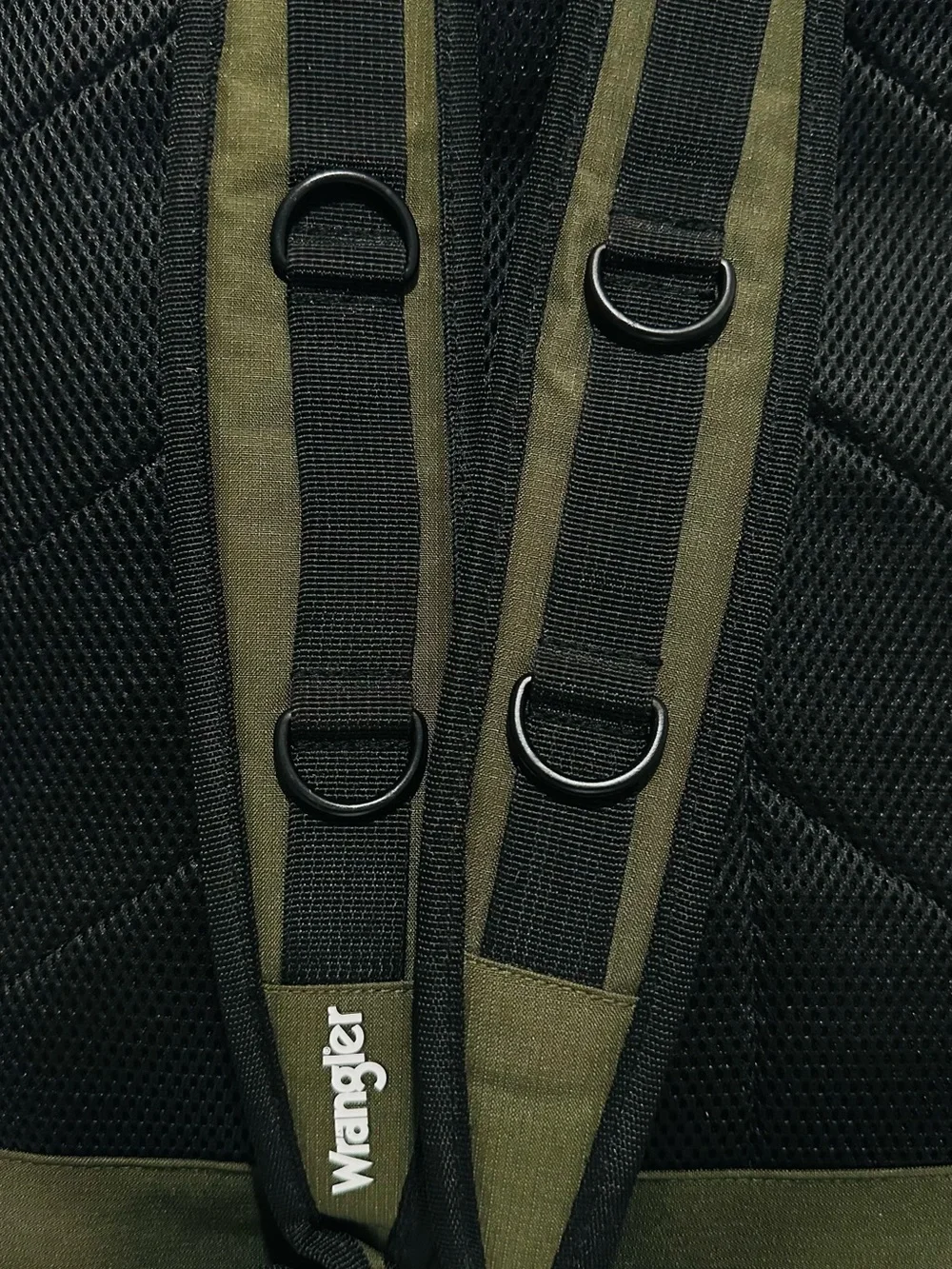 Wrangler Olive Green Backpack with Black Webbing
